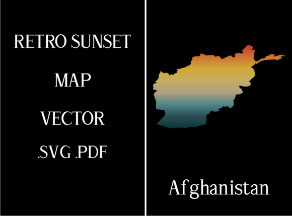 Afghanistan Retro Sunset Map Review