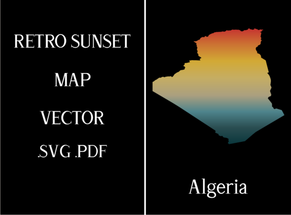 Algeria Retro Sunset Map Review