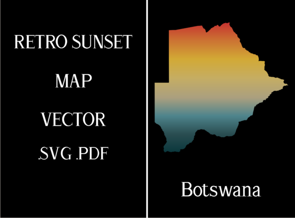 Botswana Retro Sunset Map Review
