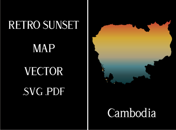 Cambodia Retro Sunset Map Review