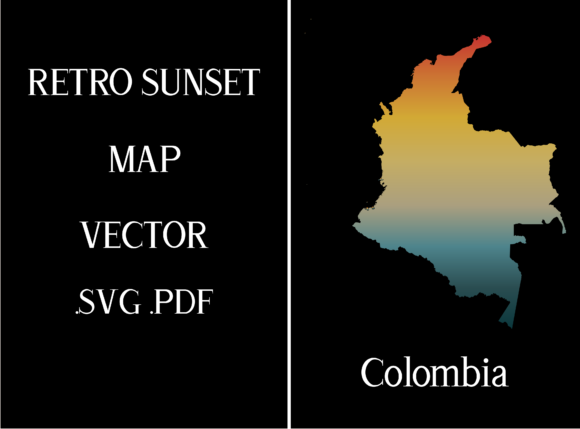 Colombia Retro Sunset Map Review