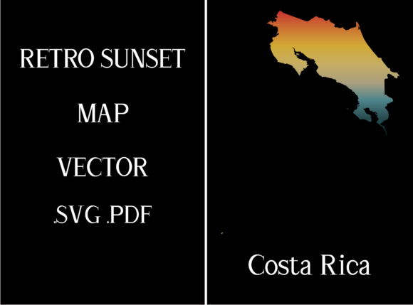 Costa Rica Retro Sunset Map Review