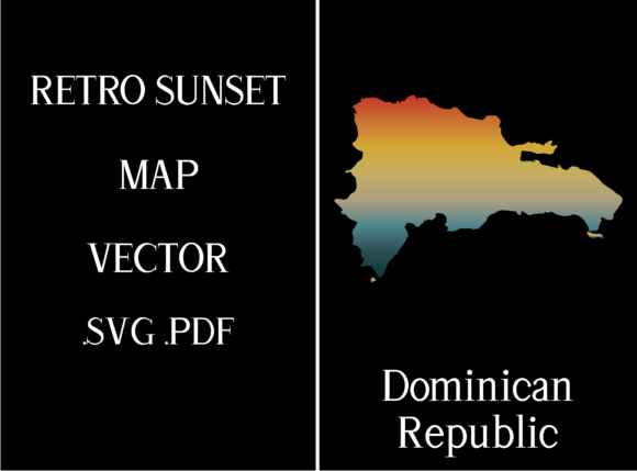 Dominican Republic Retro Sunset Map Review