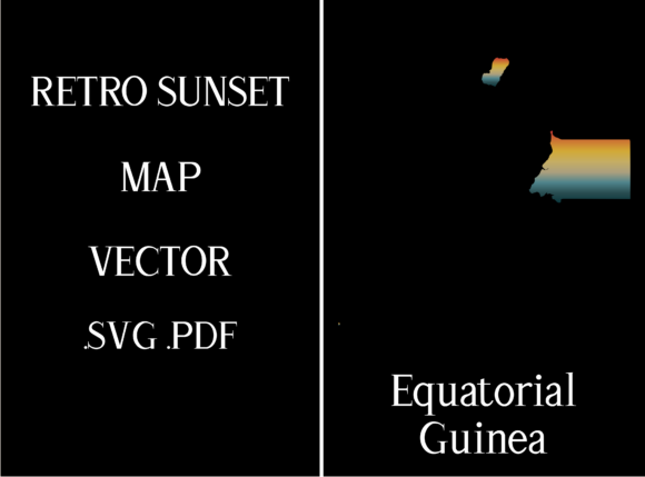 Equatorial Guinea Retro Sunset Map Review