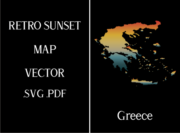 Greece Retro Sunset Map Review