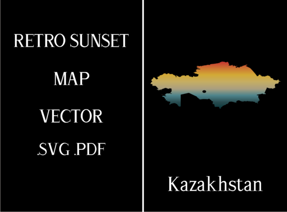Kazakhstan Retro Sunset Map Review