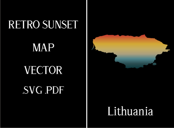 Lithuania Retro Sunset Map Review
