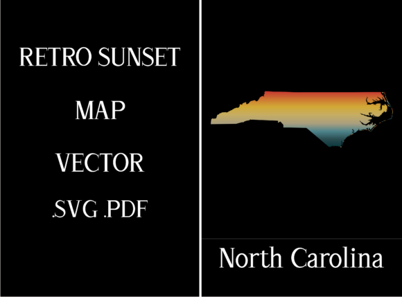 North Carolina Retro Sunset Map Review
