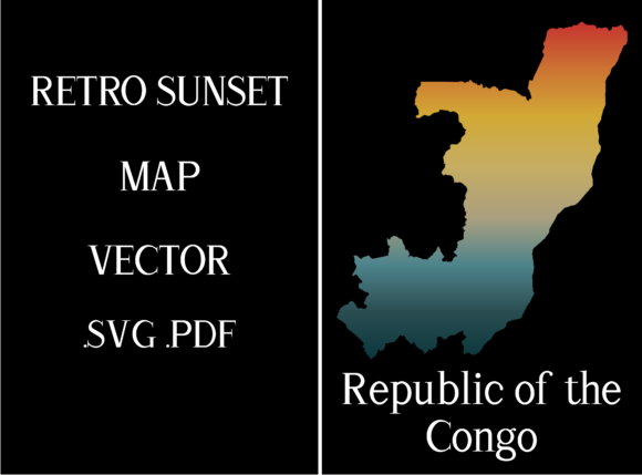 Republic of the Congo Retro Sunset Map Review
