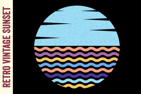 Retro Vintage Sunset Circle Beach SVG Review