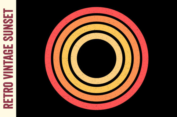 Review: Retro Sunset Vintage Grunge Circle, Svg