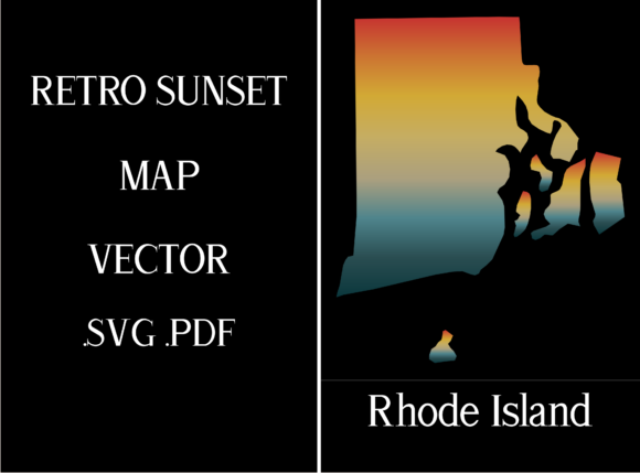 Rhode Island Retro Sunset Map Review
