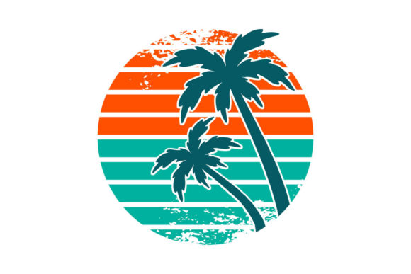 Tropical Palm Trees Retro Vintage Sunset Review