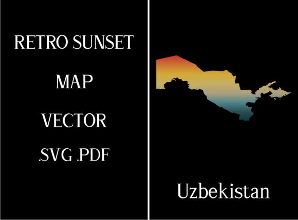 Uzbekistan Retro Sunset Map Review
