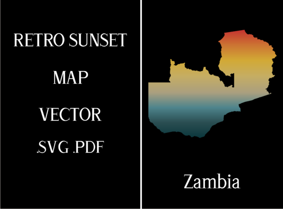 Zambia Retro Sunset Map Review